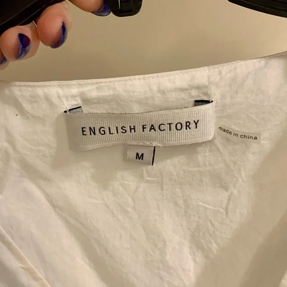 English Factory White Puff Sleeve Blouse - Picture 3 of 3